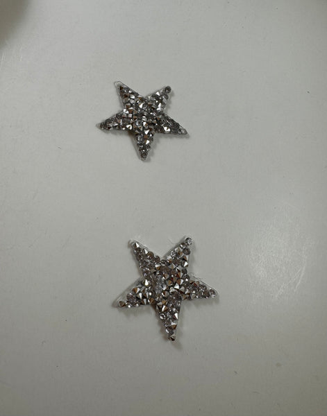 Silver Rhinestone Star Patch
