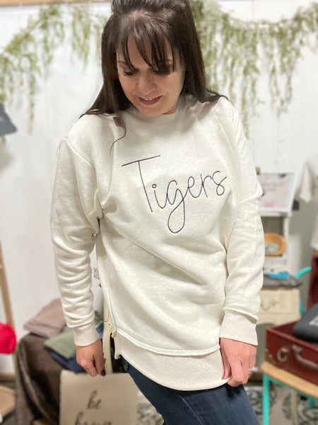 Tigers Embroidered Crewneck