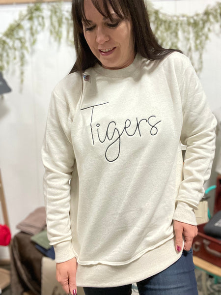 Tigers Embroidered Crewneck