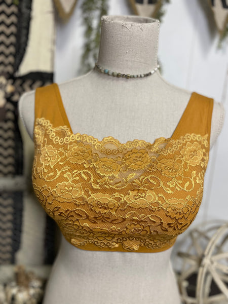 Golden Mustard Lace Front Bralette – It's Personal LLC