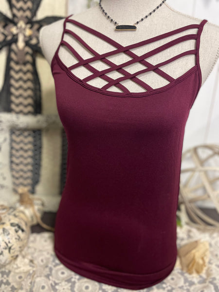 Burgundy Loose Cami Top