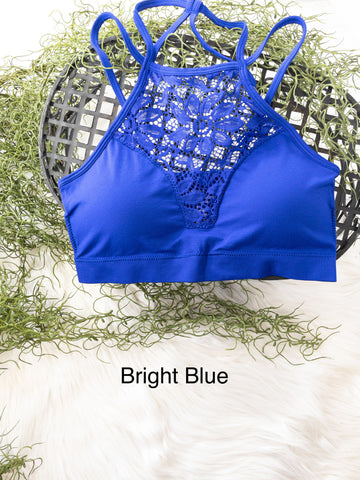 Bright Blue Floral Bralette